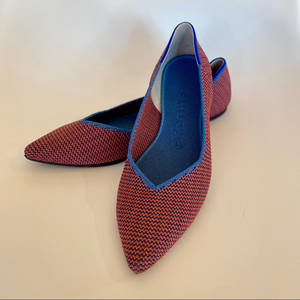 Rothy’s The Point in Tangerine Triple Stitch
